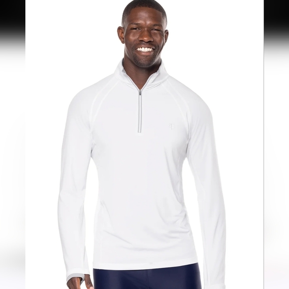 COOLIBAR Ultimate Half-Zip Rash Guard in White. Size large - Picture 1 of 12